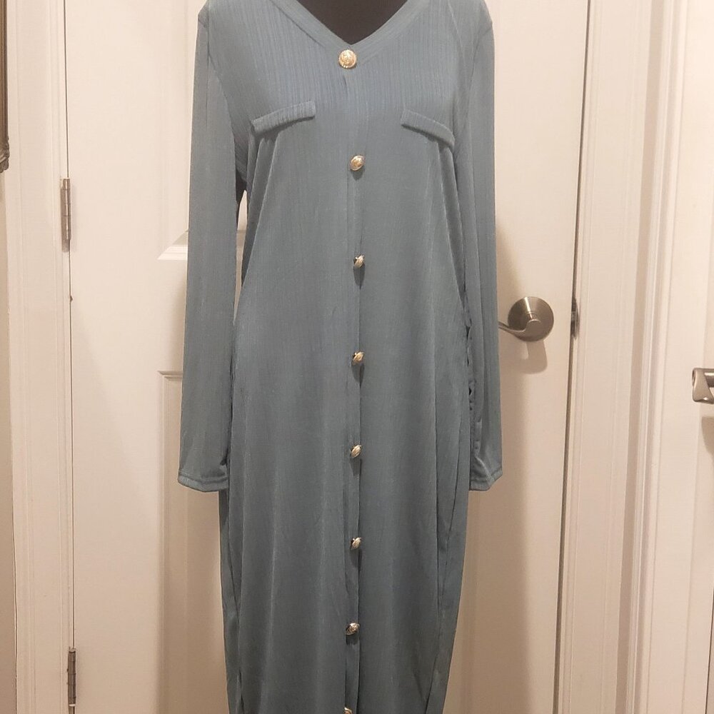 REDUCED-Women's Maxi Length Button Frnt day dress by SHEIN Sz XXL New With TAGS!